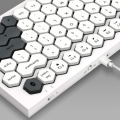 Miniatyrbillede 2 af 7: Bluetooth-tastatur, trådløst tastatur til flere enheder med sekskantet nøglekappe, genopladelig Bluetooth 5.1 & kablet version, kompatibel med