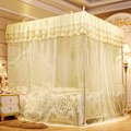 Miniatyrbillede 5 af 5: Luksus Prinsesse Tre Side Åbninger Post Seng Gardin Baldakin Netting Myggenet Sengetøj (S)