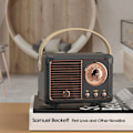 Pikkukuva 5 / 5: Retro Bluetooth-kaiutin, Vintage-sisustus, Pieni langaton Bluetooth-kaiutin, Söpö vanhanaikainen tyyli