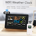 Miniatyrbillede 5 af 5: Multifunktionel farve Wifi vejrstation App Smart Control vejrskærm udendørs temperatur indendørs luftfugtighed digitalt lufttryk vindhastighed ur