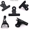 Miniatyrbillede 2 af 7: Sorte metalclips, 20 stk. 2 tommer store hængselpapir