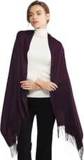 Dame Sjal Pashmina Sjal og Wraps til Bryllupper Sjal til Kvinder Vinter Dark Purple