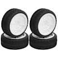 Pikkukuva 2 / 10: 4 kpl 65 mm RC-kumirenkaat kaukosäätimellä ohjattavan auton lisävarusteena sopivat WPL D12 1/10 (013W) -mallille