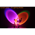Miniatyrbillede 6 af 7: 16 farver solnedgangsprojektorlampe 360 graders rotation farve Changi