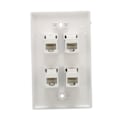 Miniatyrbild 3 av 8: Ethernet-väggplatta 4 portar Cat6 platsbesparande bra fixering internetväggplatta med skruvar för hemmakontor