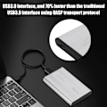 Miniatyrbild 1 av 2: w25ab30 USB3.0 2.5-tums HDD-kabinett SATA Aluminiumlegering Mobil Hårddiskbox HDD-fodral (Silver)