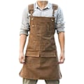 Miniatyrbillede 1 af 5: Canvas forklæde, justerbart multifunktionelt arbejdsforklæde med værktøjspose til frisør, maler, håndværker, gartner, frisør, barista, bevis denim forklæde