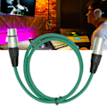 Miniatyrbilde 2 av 5: 3-pin hann til hunn mikrofonkabel, holdbar lydadapterkabel for mikrofon, grønn