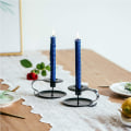 Miniatyrbild 5 av 7: Retro Iron Candelabrum Simple Black Ljusstake Hållare Taper Ca Black 4 Pcs