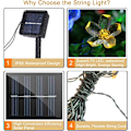 Miniatyrbild 8 av 8: Utomhus solcellslampor, 7 meter, 50 LED-lampor, blomma,