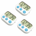 Miniatyrbillede 1 af 5: 3 Pack Digital Køkken Timer Magnetisk Bagside Stort LCD Display Høj Alarm Minut Sekund Optælling Nedtælling Med ON/OFF kontakt til køkken, hjemmearbejde,