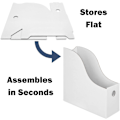 Miniatyrbillede 6 af 8: Hvid magasinholder - (2-pak), robust magasin i pap
