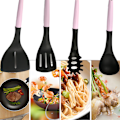 Miniatyrbild 5 av 5: Rosa nylonspatel non-stick panna special matlagningssil