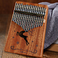 Miniatyrbillede 4 af 5: 17-tangenters kalimba tommelfingerklaver; stemmehammer, fingerdæksler, tangent