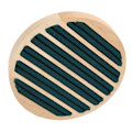 Miniatyrbillede 8 af 8: Træ 6 Slots Rund Form Ring Ørering Opbevaringsbakke Grøn Flannel Display Smykkeholder