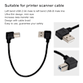 Miniatyrbillede 7 af 8: 20cm Printer Scanner Kabel USBA Venstre Bøjning Han til USBB Venstre Bøjning Han Sort Linje