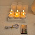 Rechargeable Tealights, 12 pcs. Rechargeable 6- With cup remote control