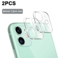Miniatyrbillede 1 af 8: [2-pak] iPhone 11/12 linsebeskyttelse i hærdet glas