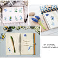 Miniatyrbilde 3 av 7: 100 stk selvklebende blomsterplante klistremerker, blomsterstil papir klistremerker med 50 mønstre, papir klistremerker for utklippsbok, gjør DIY, notatbok,