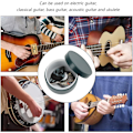 Miniatyrbild 2 av 6: Gitarrplektrum, gitarrplektrumset med läderplektrumhållare och plåtburk, unika konstnärliga celluloidgitarrplektrum för bas och elgitarr