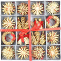 Miniatyrbild 4 av 8: com-four® 56-delat halmstjärneset - Julgransprydnad -
