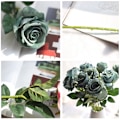 Miniatyrbillede 5 af 5: 5 stk. Kunstige roser Flanellet Blomster Lange Stilke