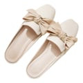 Miniatyrbild 2 av 3: Dam Backless Ballerinas Rosett Elegant Gummi PU Mocka Andningsbart Foder Backless Skor för Vardag Vår Sommar Typ 1 38