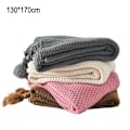 Miniatyrbilde 2 av 6: Pledd, myk strikket ullpledd, frynser, boho-pledd