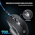 Pikkukuva 5 / 8: Bluetooth -hiiri, INPHIC-monilaitteen hiljainen ladattava langaton Bluetooth hiiri (Tri-Mode: BT 5.0/4.0+2.4G), 1600DPI ergonominen kannettava hiiri
