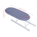 Miniatyrbillede 4 af 8: Miniblændebord Foldbar Ærme Manschetter Kraver Strygebræt til Hjemmebrug og Rejser Klassisk Blå Gitter