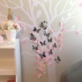 Pikkukuva 3 / 5: 48 kappaletta DIY peiliperhonen yhdistelmä 3D perhonen seinätarra seinätaidekoriste