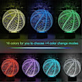 Miniatyrbilde 2 av 6: Basketball 3D Illusion Bursdagsgaveslampe, 16 farger endring