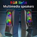 Pikkukuva 7 / 7: Tietokonekaiuttimet, RGB-väriset LED-valoa lähettävät kaiuttimet, stereo