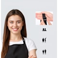 Miniatyrbild 3 av 6: 2-pack justerbar haklappsförkläde vattenavvisande med 2 fickor