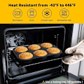 Miniatyrbillede 8 af 9: Hamburgerbolleforme - Silikonebrødform med huller, 4 tommer form perforeret non-stick bakkeværktøj sprød rund form til bagning