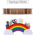 Pikkukuva 3 / 5: Kynäpidike, Rainbow kynäteline, puinen työpöytäpidike, Creative kynäteline, Creative kynäpidike, pöytäjärjestäjän tarvikkeet, kynille