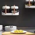 Miniatyrbillede 3 af 5: Krydderiboks-sæt, krydderisæt med låg og ske, krydderiglas-sæt