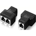 Miniatyrbilde 1 av 5: 2-pakks RJ45 Ethernet-splitter-kontakt-adapter