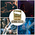 Miniatyrbild 8 av 8: Elektrisk gitarrbro med snidade mönster, 6 sadelstycken, stjärtstycke, tillbehör till elektrisk gitarr, guld