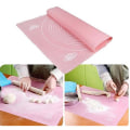 Miniatyrbilde 3 av 3: Stor silikonbakematte med mål (rosa)