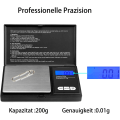 Miniatyrbillede 3 af 5: Lommeskala 200 x 0,01 g Digital lommeskala, præcisionsskala, med LCD-display til tabletter, smykker og meget mere