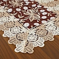 Miniatyrbild 3 av 5: Blommig mönstrad broderad spets bordslöpare polyester rektangulär bordslöpare för hem matsal sminkbord dekoration