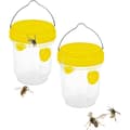 Asiatisk bålgetingfälla, utomhushängande geting- och bålgetingfälla, bålgetingfällkit för plastflaskor inomhus, mygg-, flug- och knottfälla (2 st)