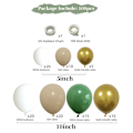Miniatyrbillede 2 af 5: Olivengrøn ballonbue guirlande kit - Hvid olivengrøn guld C