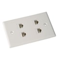 Miniatyrbild 8 av 8: Ethernet-väggplatta 4 portar Cat6 platsbesparande bra fixering internetväggplatta med skruvar för hemmakontor
