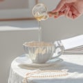 Miniatyrbilde 3 av 5: 300 ml kaffekopp og skålsett i keramikk, gavekopp, ettermiddagste, engroskopp