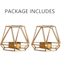 Miniatyrbild 5 av 7: 2-pack metalliska geometriska design-formade värmeljushållare i hexagonform