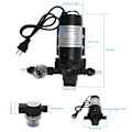 Pikkukuva 6 / 8: 220V 11,3 LPM 50PSI Vedenpainekalvo Pumppu Itse Imuva Autolle RV:lle Jahdille Caravanille Merelle Veneelle