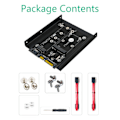 Pikkukuva 8 / 8: SATA-sovitin 2-in-1 MSATA/M2 NGFF SSD -kaksoisportti SATA3 -muuntimeen 3,5 tuuman kiintolevyllä, tietokoneen lisävarusteet