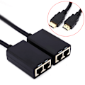 Miniatyrbilde 1 av 2: 30M HDMI over RJ45 CAT5e CAT6 LAN Ethernet Balun Extender Repeater opptil 1080P